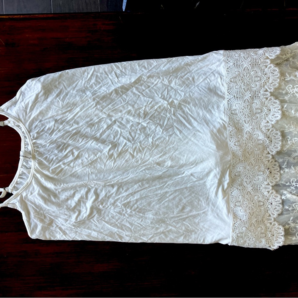 Cream lace layered cami